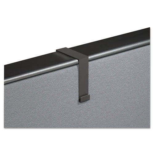 Image of Quartet® MCH10 Cubicle Partition Hangers, For 1.5" to 2.5" Thick Partition Walls, Black, 2/Set