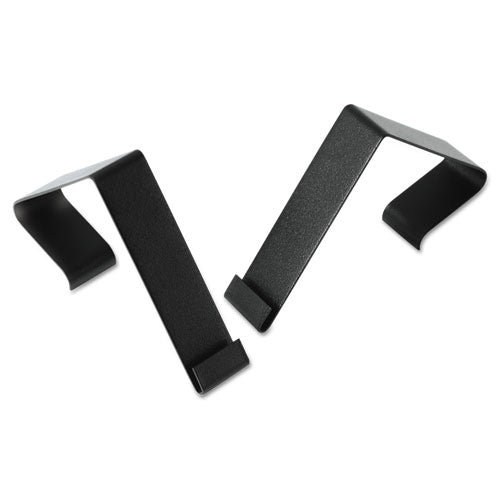 Image of Quartet® MCH10 Cubicle Partition Hangers, For 1.5" to 2.5" Thick Partition Walls, Black, 2/Set