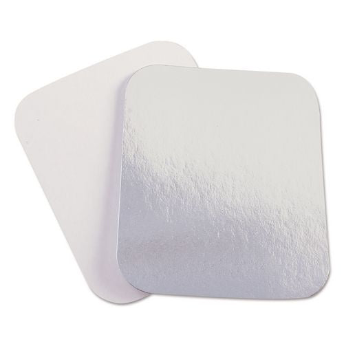 Image of HFA® 2060L Laminated Board Lid, 7 x 5, Silver/White, Aluminum, 500/Carton