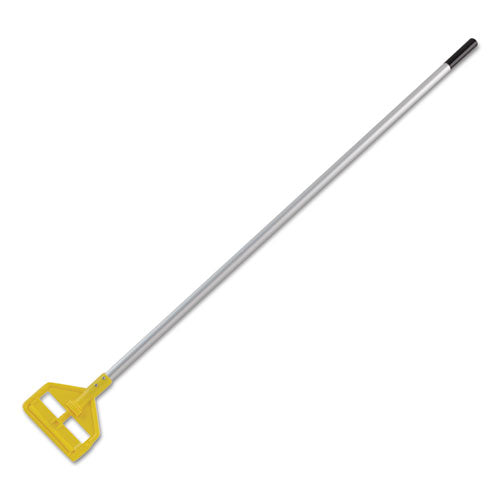 Image of Rubbermaid® Commercial FGH126000000 Invader Aluminum Side-Gate Wet Mop Handle, 60", Gray/Yellow