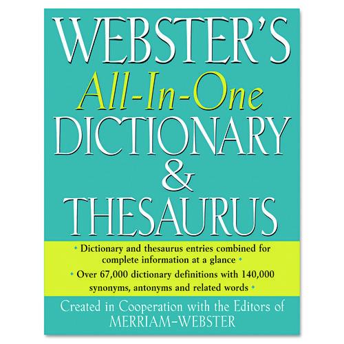 Image of Merriam Webster® FSP0471 Merriam-Webster All-In-One Dictionary/Thesaurus, Hardcover, 768 Pages