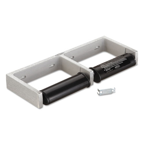 Image of Bobrick B-2740 ClassicSeries Toilet Tissue Dispenser for Two Rolls, 12.5 x 4 86 x 1.5, Satin Finish Cast Aluminum