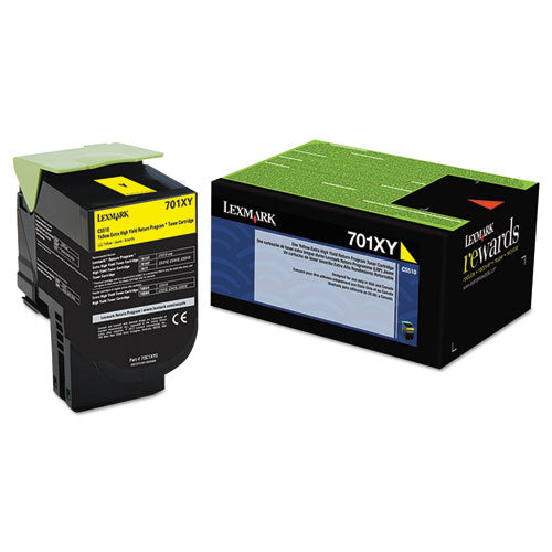 Image of Lexmark 70C1XY0 70c1xy0 Return Program Extra High-Yield Toner, 4,000 Page-Yield, Yellow