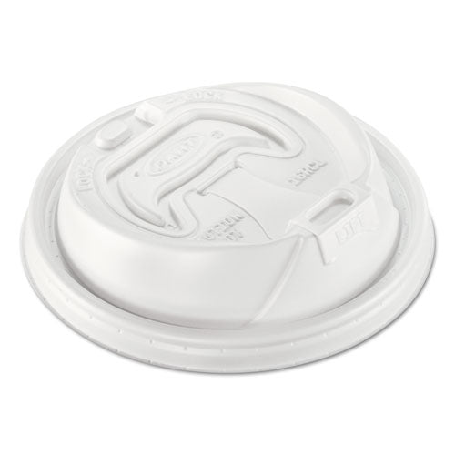 Image of Dart® 16RCL Optima Reclosable Lid, Fits 12 oz to 24 oz Hot Cups, Plastic, White, 100/Pack