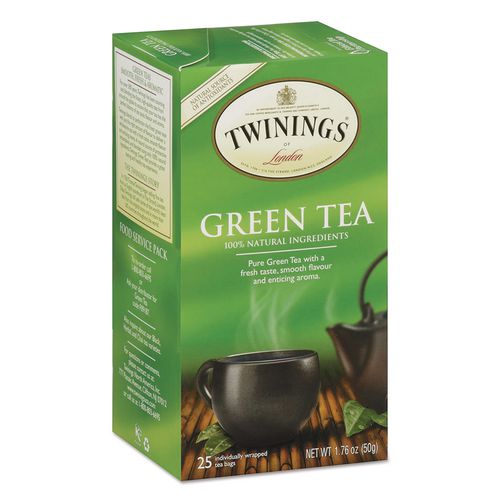 Image of TWININGS® TNA51732 Tea Bags, Green, 1.76 Oz, 25/box