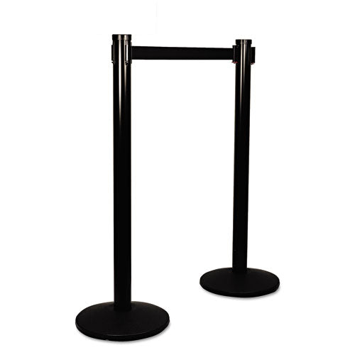 Image of Tatco 11611 Adjusta-Tape Crowd Control Posts Only, Steel, 40" High, Black, 2/box