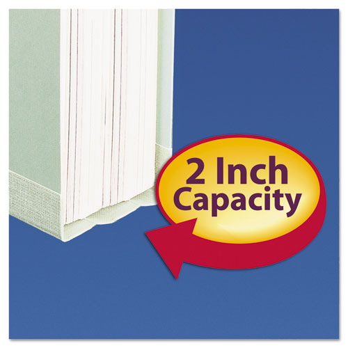 Image of Smead 18234 Expanding Recycled Heavy Pressboard Folders, 1/3-Cut Tabs: Assorted, Legal Size, 2" Expansion, Gray-Green, 25/Box