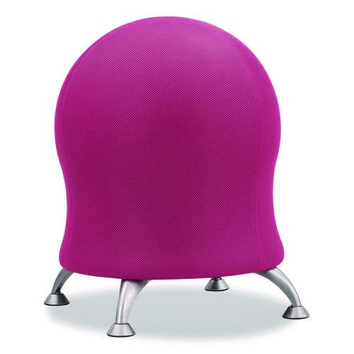 Image of Safco® 4750PI Zenergy Ball Chair, Backless, Supports Up to 250 lb, Pink Fabric Seat, Silver Base