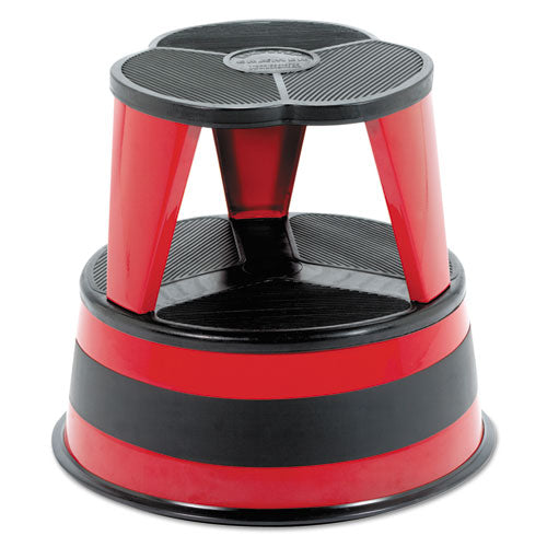 Image of Cramer® CRA1001-43 Kik-Step Steel Step Stool, 2-Step, 350 lb Capacity, 16" Diameter x 14.25"h, Red