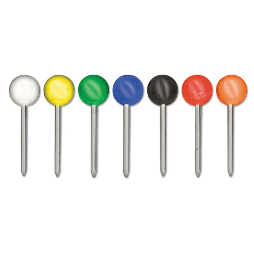 Image of Advantus Map Tacks, Plastic, Assorted, 0.38", 100/Box