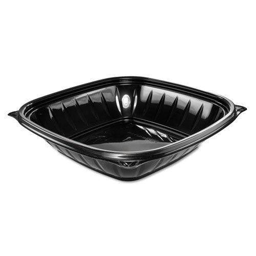 Image of DartÂ® PresentaBowls Pro Black Square Bowls, 32 oz, 8.5 x 8.5 x 2, Plastic, 63/Bag, 4 Bags/Carton