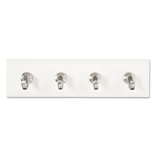 Image of Command HOM-18Q Decorative Key Rail, Plastic, Quartz/Silver, 8 x 1.5 x 2.13, 4 Hooks/Pack