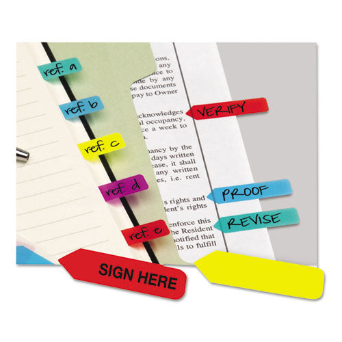 Image of Redi-Tag® B72001 Mini Arrow Page Flags, Blue/mint/purple/red/yellow, 154 Flags/pack