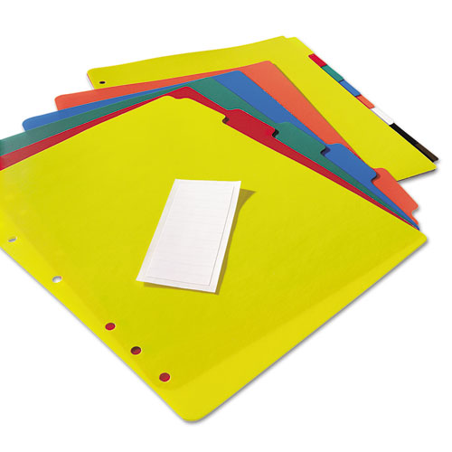 Image of Avery® 23080 Heavy-Duty Plastic Dividers With Multicolor Tabs And White Labels , 5-Tab, 11 X 8.5, Assorted, 1 Set