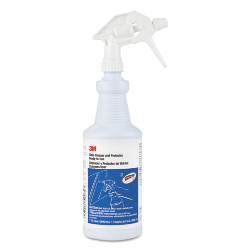 Image of 3M 85788 Ready-To-Use Glass Cleaner With Scotchgard, Apple, 32 Oz Spray Bottle, 12/carton