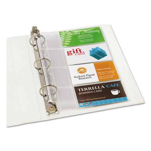 Image of Avery® 76025 Business Card Binder Pages, For 2 X 3.5 Cards, Clear, 8 Cards/sheet, 5 Pages/pack