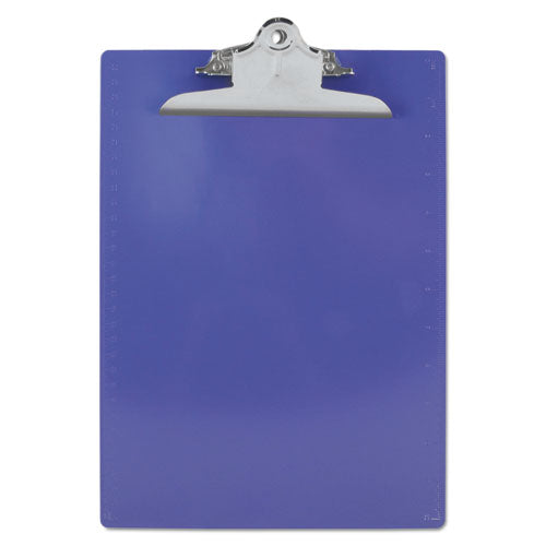 Image of Saunders 21606 Recycled Plastic Clipboard with Ruler Edge, 1" Clip Capacity, Holds 8.5 x 11 Sheets, Purple