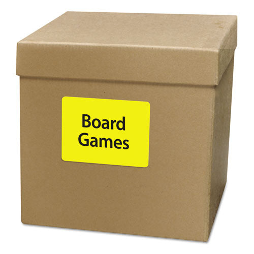 Image of Avery® 6482 High-Vis Removable Laser/Inkjet ID Labels w/ Sure Feed, 3.33 x 4, Neon, 72/PK