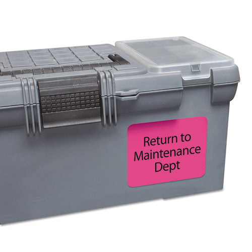 Image of Avery® 6482 High-Vis Removable Laser/Inkjet ID Labels w/ Sure Feed, 3.33 x 4, Neon, 72/PK