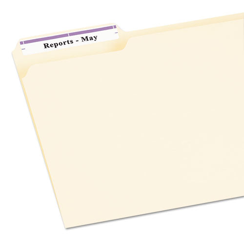 Image of Avery® 05666 Permanent TrueBlock File Folder Labels with Sure Feed Technology, 0.66" x 3.44", White, 30/Sheet, 25 Sheets/Pack