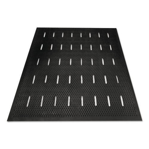 Image of Guardian 34030401 Free Flow Comfort Utility Floor Mat, 36" x 48", Black Non-Slip Vented Surface