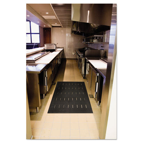 Image of Guardian 34030401 Free Flow Comfort Utility Floor Mat, 36" x 48", Black Non-Slip Vented Surface