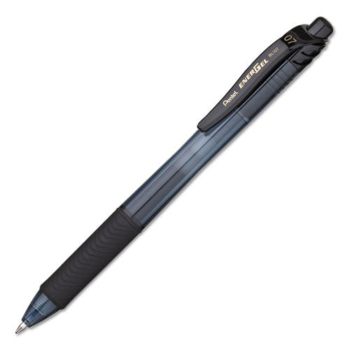 Image of Pentel® BL107ASW2 EnerGel-X Gel Pen, Retractable, Medium 0.7 mm, Black Ink, Smoke/Black Barrel, 24/Pack