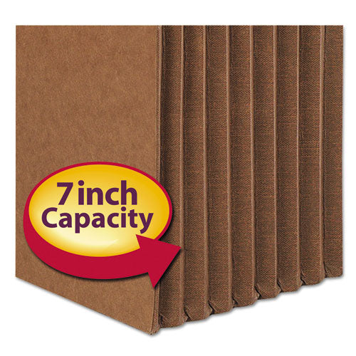 Image of Smead Redrope TUFF Pocket Drop-Front File Pockets with Fully Lined Gussets, 7" Expansion, Legal Size, Redrope, 5/Box