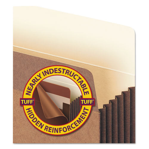 Image of Smead 74390 Redrope TUFF Pocket Drop-Front File Pockets with Fully Lined Gussets, 5.25" Expansion, Legal Size, Redrope, 10/Box