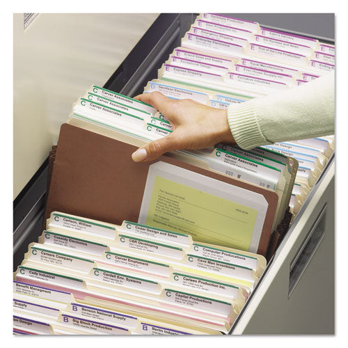 Image of Smead Redrope TUFF Pocket Drop-Front File Pockets with Fully Lined Gussets, 5.25" Expansion, Letter Size, Redrope, 10/Box