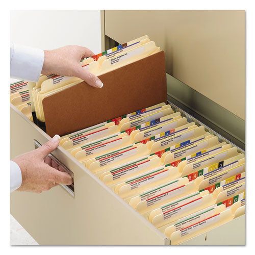 Image of Smead Redrope TUFF Pocket Drop-Front File Pockets with Fully Lined Gussets, 3.5" Expansion, Legal Size, Redrope, 10/Box