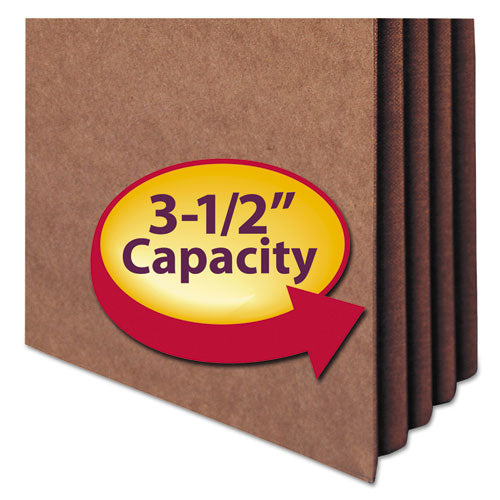 Image of Smead Redrope TUFF Pocket Drop-Front File Pockets with Fully Lined Gussets, 3.5" Expansion, Legal Size, Redrope, 10/Box