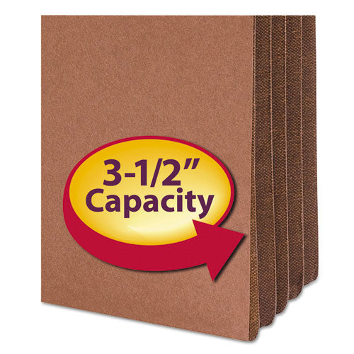 Image of Smead Redrope Drop-Front File Pockets with Fully Lined Gussets, 3.5" Expansion, Letter Size, Redrope, 10/Box