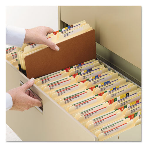 Image of Smead Redrope Drop-Front File Pockets with Fully Lined Gussets, 3.5" Expansion, Legal Size, Redrope, 10/Box