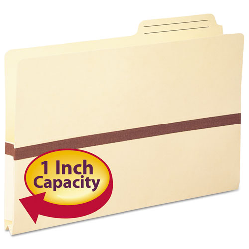 Image of Smead 76487 Manila File Pockets, 1" Expansion, Legal Size, Manila