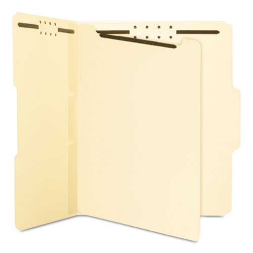Image of Smead 68025 Self-Adhesive Folder Dividers for Top/End Tab Folders, 2 Fasteners, Letter Size, Manila, 25/Pack