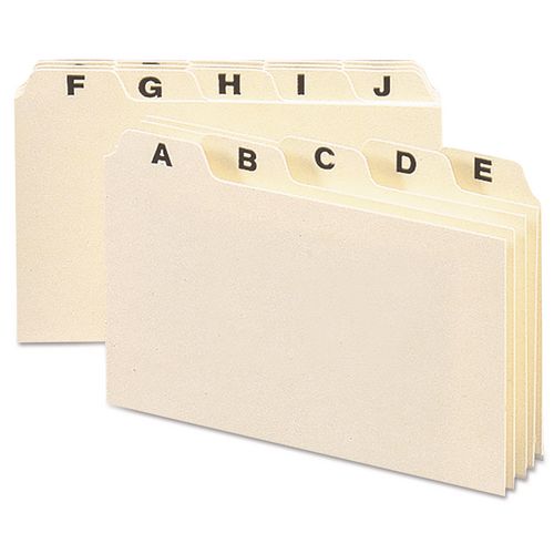 Image of Smead 56076 Manila Card Guides, 1/5-Cut Top Tab, A To Z, 4 X 6, Manila, 25/set