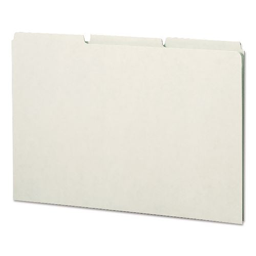 Image of Smead 52334 Recycled Blank Top Tab File Guides, 1/3-Cut Top Tab, Blank, 8.5 X 14, Green, 50/box
