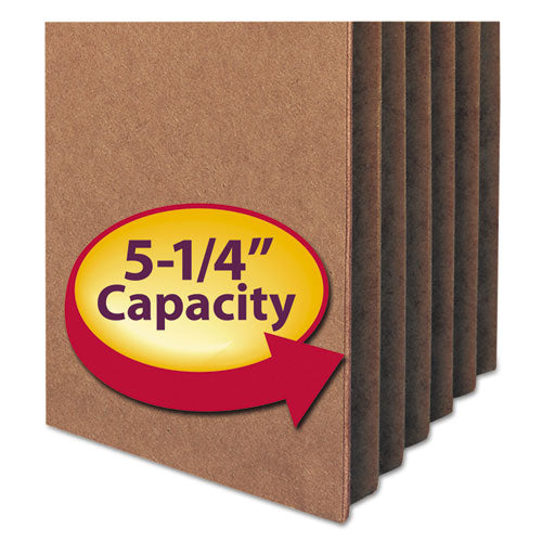 Image of Smead Redrope Drop Front File Pockets, 5.25" Expansion, Letter Size, Redrope, 50/box