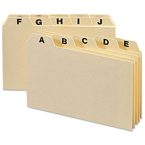 Image of Smead 55076 Manila Card Guides, 1/5-Cut Top Tab, A To Z, 3 X 5, Manila, 25/set