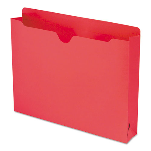 Image of Smead 75569 Colored File Jackets With Reinforced Double-Ply Tab, Straight Tab, Letter Size, Red, 50/box
