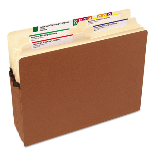 Image of Smead Redrope Drop Front File Pockets, 3.5" Expansion, Letter Size, Redrope, 25/box