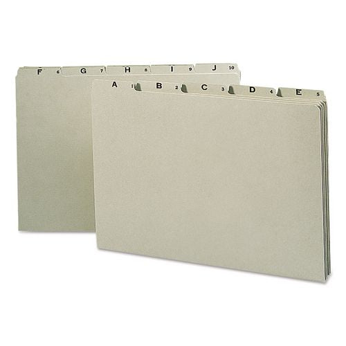 Image of Smead 52376 Alphabetic Top Tab Indexed File Guide Set, 1/5-Cut Top Tab, A To Z, 8.5 X 14, Green, 25/set