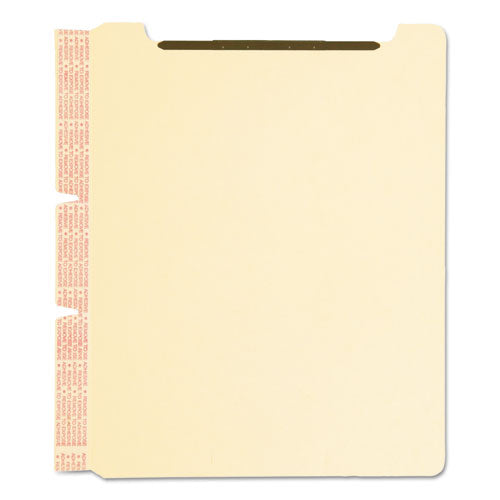 Image of Smead 68025 Self-Adhesive Folder Dividers for Top/End Tab Folders, 2 Fasteners, Letter Size, Manila, 25/Pack
