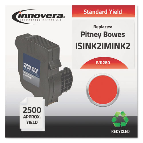 Image of Innovera® IVR280 Remanufactured Red Postage Meter Ink, Replacement for IM-280 (ISINK2IMINK2), 2,500 Page-Yield