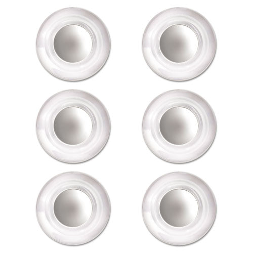 Image of Quartet® 85391 Glass Magnets, Circles, Large, 0.45" Diameter, Clear, 6/Pack
