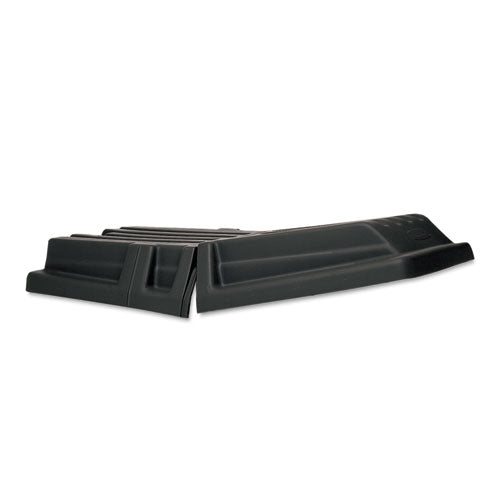 Image of Rubbermaid® Commercial FG131700BLA Hinged Dome Tilt Truck Lid, 34.14 x 69.66 x 8.4, Black