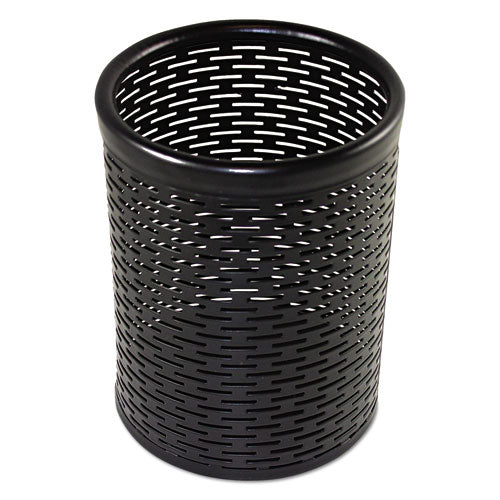 Image of Artistic® ART20005 Urban Collection Punched Metal Pencil Cup, 3.5" Diameter x 4.5"h, Black