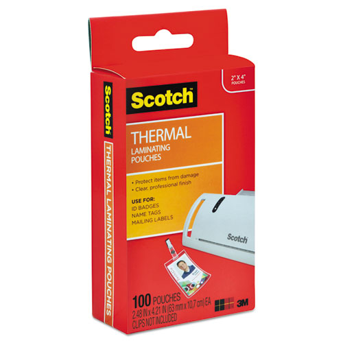 Image of Scotch TP5852-100 Laminating Pouches, 5 Mil, 2.25" X 4.25", Gloss Clear, 100/pack