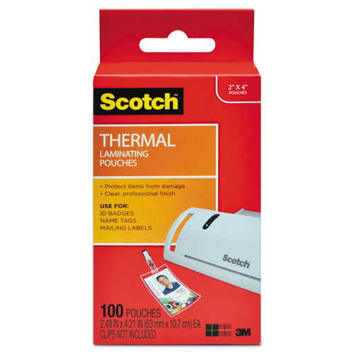 Image of Scotch TP5852-100 Laminating Pouches, 5 Mil, 2.25" X 4.25", Gloss Clear, 100/pack